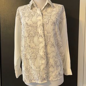 SAGE vintage embroidered long sleeve top